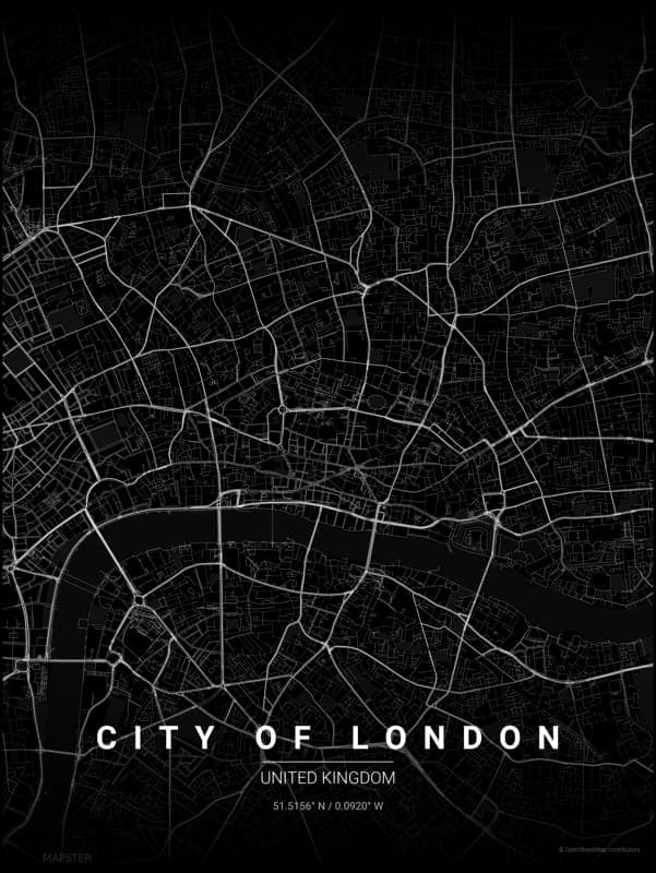 London, UK map poster