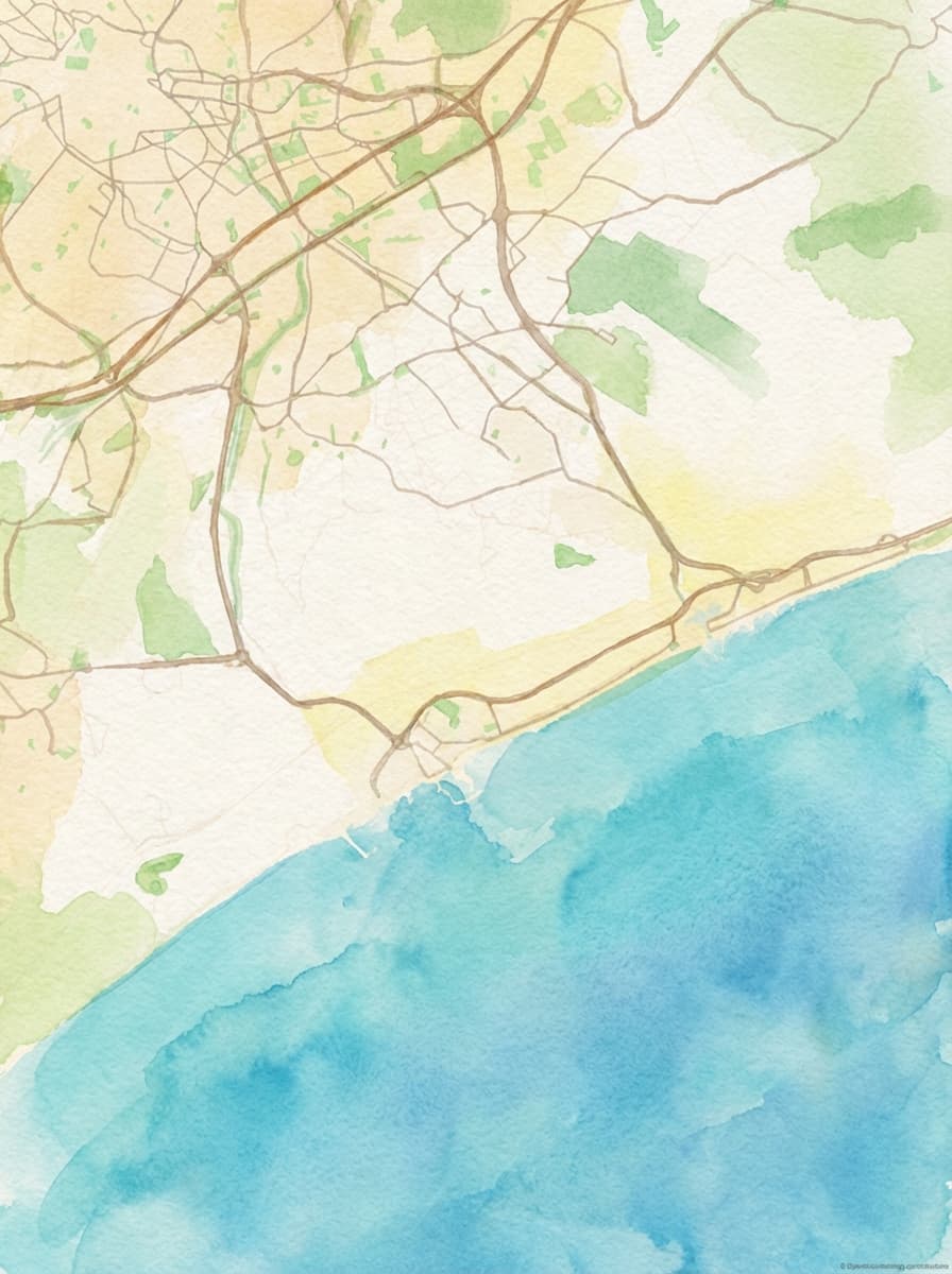 Carte de voyage aquarelle lumineuse de Montpellier