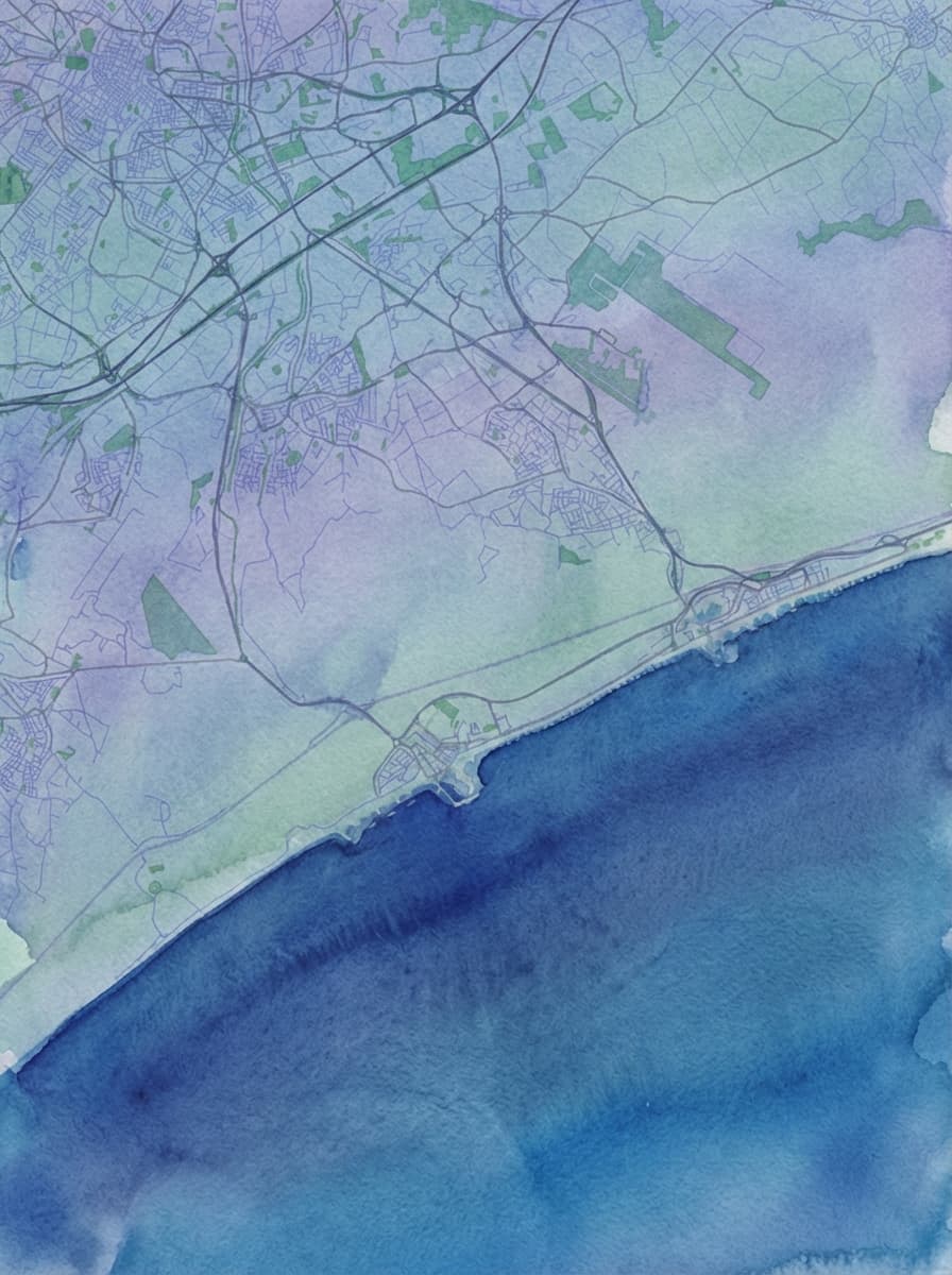 Carte de voyage aquarelle plus fraîche de Montpellier