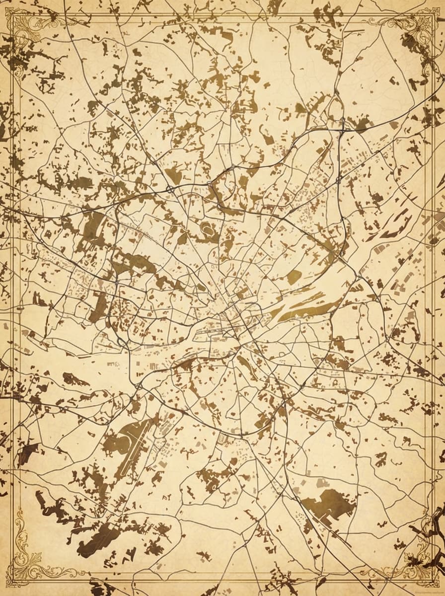 Poster carte stylisée du centre de Nantes