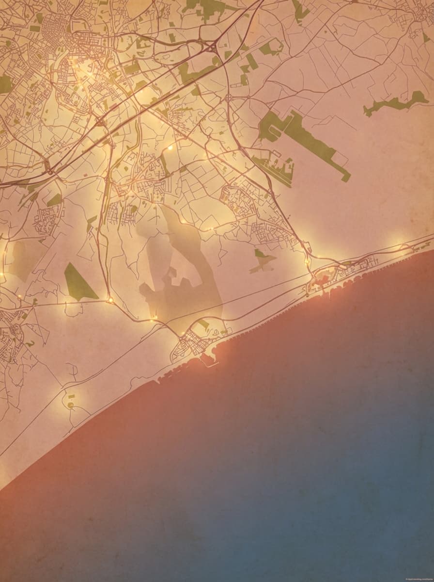 Artistic poster of Montpellier city map in minimalist style.