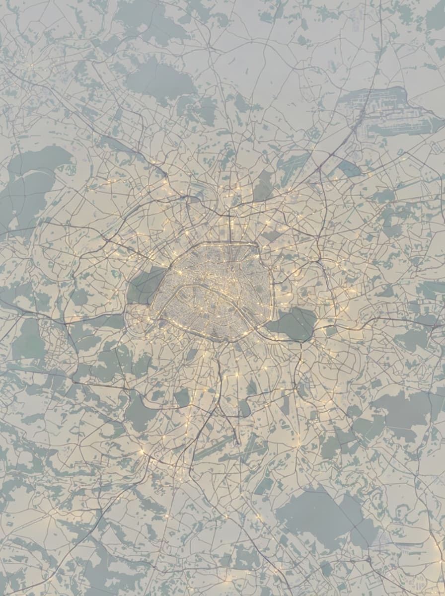 Poster carte artistique du quartier du Marais à Paris