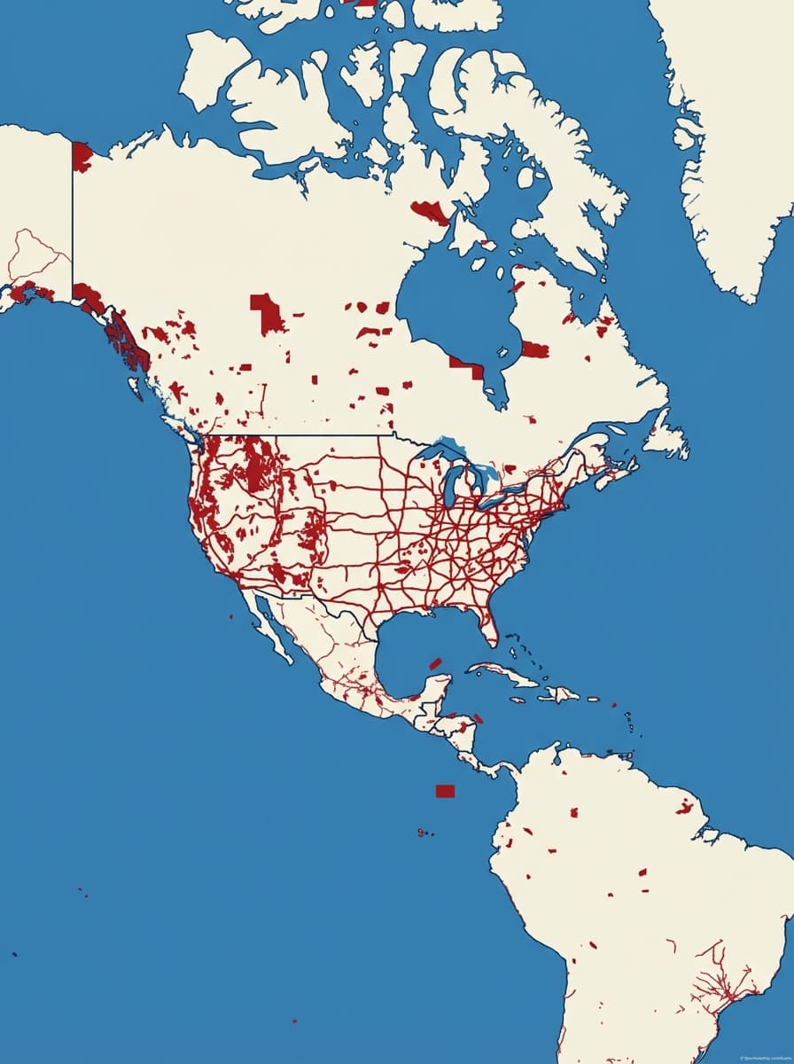 Ejemplo de póster de mapa de California mostrando la costa y ciudades clave.