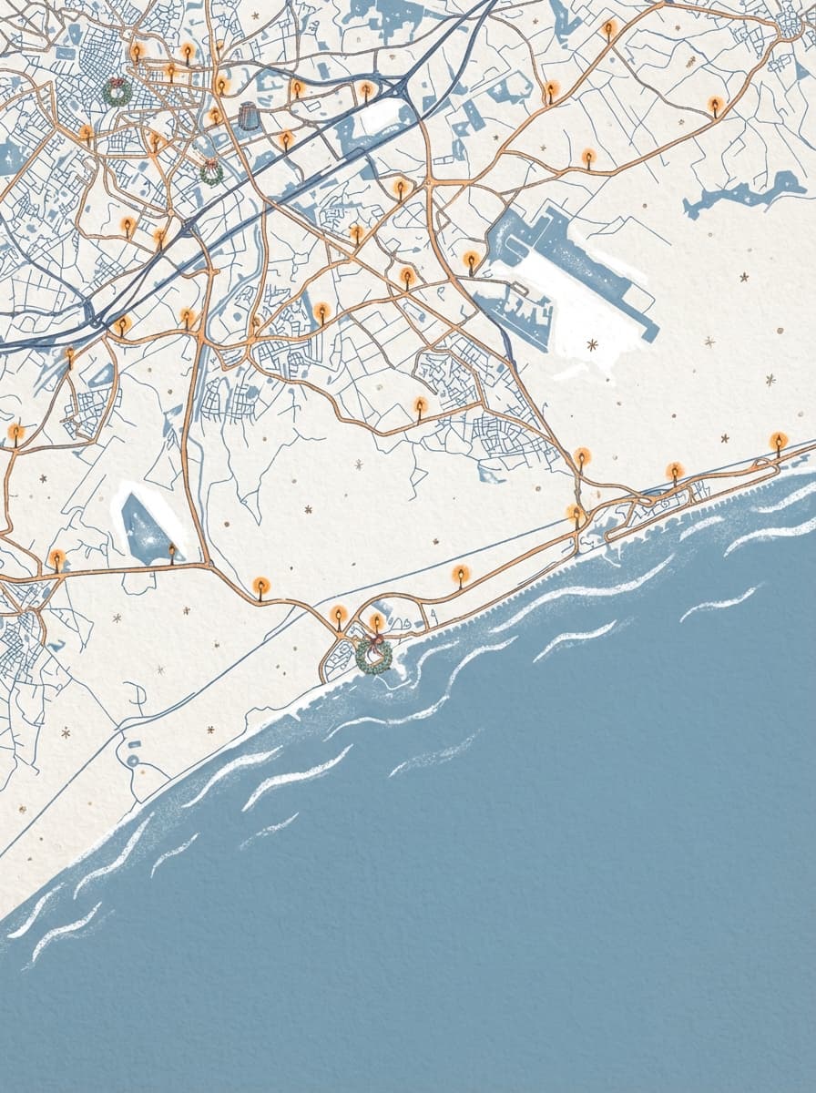 Close-up of a detailed and stylish city map poster